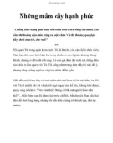 Những mầm cây hạnh phúc