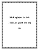 Kinh nghiệm du lịch Thái Lan giành cho chị em