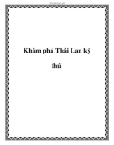 Khám phá Thái Lan kỳ thú