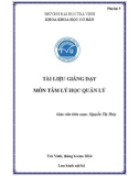 Tài liệu giảng dạy môn Tâm lý học quản lý - Nguyễn Thị Thúy (Biên soạn)