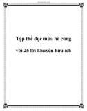 Tập thể dục mùa hè cùng với 25 lời khuyên hữu ích