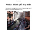 Venice: Thành phố thủy thần