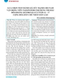 Lựa chọn test đánh giá sức mạnh cho nam vận động viên Taekwondo nội dung thi đấu đối kháng (Kyorugi) lứa tuổi 14 – 17 Cộng hòa Dân chủ Nhân dân Lào