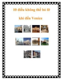 10 điều không thể bỏ lỡ khi đến Venice