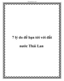 7 lý do để bạn tới với đất nước Thái Lan