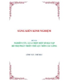 Sáng kiến kinh nghiệm THPT: Nghiên cứu, lựa chọn một số bài tập bổ trợ phát triển thể lực môn Cầu lông