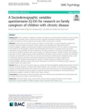 A Sociodemographic variables questionnaire (Q-SV) for research on family caregivers of children with chronic disease