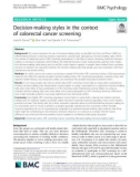 Decision-making styles in the context of colorectal cancer screening