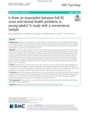 Is there an association between full IQ score and mental health problems in young adults? A study with a convenience sample