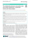 The relationship between personality traits and marital satisfaction: A systematic review and meta-analysis