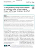 Treating medically unexplained symptoms via improving access to psychological therapy (IAPT): Major limitations identified