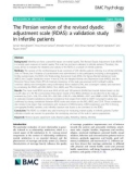 The Persian version of the revised dyadic adjustment scale (RDAS): A validation study in infertile patients