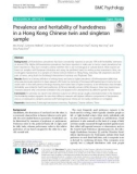 Prevalence and heritability of handedness in a Hong Kong Chinese twin and singleton sample