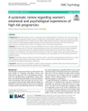 A systematic review regarding women's emotional and psychological experiences of high-risk pregnancies