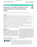 Evaluation of the effect of fatigue on the coping behavior of international truck drivers