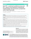 Anti-PD-1 combined sorafenib versus antiPD-1 alone in the treatment of advanced hepatocellular cell carcinoma: A propensity score-matching study