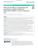 What are the effects of supporting early parenting by newborn behavioral observations (NBO)? A cluster randomised trial