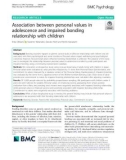 Association between personal values in adolescence and impaired bonding relationship with children