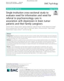 Single-institution cross-sectional study to evaluate need for information and need for referral to psychooncology care in association with depression in brain tumor patients and their family caregivers