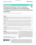 Relationship between chronic exposure to ambient air pollution and mental health in Korean adult cancer survivors and the general population