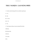 TRẮC NGHIỆM - LAO MÀNG PHỔI