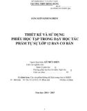 Sáng kiến kinh nghiệm: Thiết kế và sử dụng phiếu học tập trong dạy học tác phẩm tự sự lớp 12 ban cơ bản