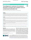 Transdiagnostic treatment of emotional disorders in people with multiple sclerosis: Randomized controlled trial