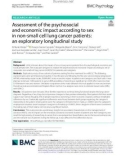 Assessment of the psychosocial and economic impact according to sex in non-small cell lung cancer patients: An exploratory longitudinal study