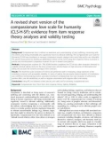 A revised short version of the compassionate love scale for humanity (CLS-H-SF): Evidence from item response theory analyses and validity testing