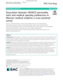 Association between HEXACO personality traits and medical specialty preferences in Mexican medical students: A cross-sectional survey