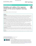 Reliability and validity of the Japanese version of the active-emphatic listening scale