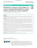 Mindfulness in primary school children as a route to enhanced life satisfaction, positive outlook and effective emotion regulation