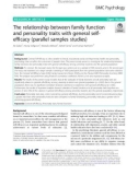 The relationship between family function and personality traits with general selfefficacy (parallel samples studies)