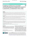 Is bullying in adolescence associated with the development of depressive symptoms in adulthood?: A longitudinal cohort study