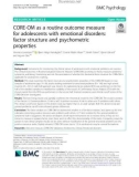 CORE-OM as a routine outcome measure for adolescents with emotional disorders: Factor structure and psychometric properties