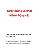 Sinh trưởng và phát triển ở Động vật