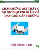 Bài giảng Sinh học năm học 2014-2015: Chuyển hóa vật chất và năng lượng trong tế bào