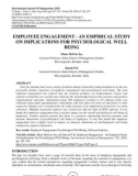 Employee engagement - an empirical study on implications for psychological well being