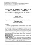 Influence of distributive justice on job satisfaction: a focus on employees in Nigeria Port Authority