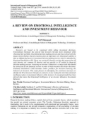 A review on emotional intelligence and investment behavior