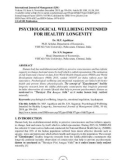 Psychological wellbeing intended for healthy longevity