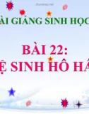 Bài giảng Sinh học 8 bài 22: Vệ sinh hô hấp