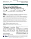 CAPMH health-related quality of life among adolescent psychiatric outpatients: A 12-month follow-up study among 12–14-year-old Finnish boys and girls