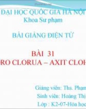 Bài giảng điện tử môn hóa học: Hidro clorua-axit clohiric