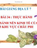 Bài giảng Địa lý 7 bài 34: Thực hành So sánh nền kinh tế của ba khu vực châu Phi