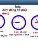 Giáo án điện tử môn Toán lớp 3 - Bài: Xem đồng hồ (tiếp theo)