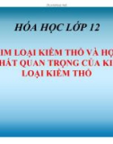 Bài giảng Hóa học 12: Kim loại kiềm thổ và hợp chất quan trọng của kim loại kiềm thổ