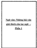 Những bài văn giải thích câu tục ngữ – Phần 1