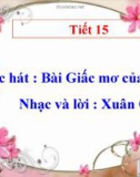 Tiết 15: Học hát: Giấc mơ của bé - Bài giảng Âm nhạc 4 - GV: Hồng Thủy