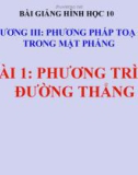 Bài giảng Phương trình đường thẳng - Hình học 10 - GV. Trần Thiên